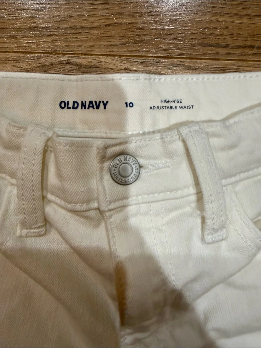 Old Navy White Frayed Hem Denim Shorts